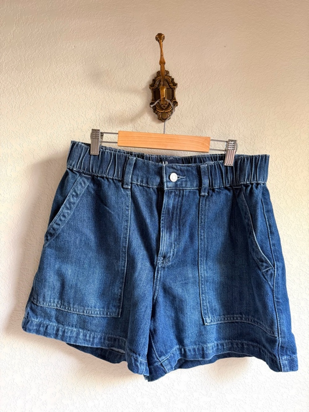 GAP Elastic-Waist Denim Shorts - Blue